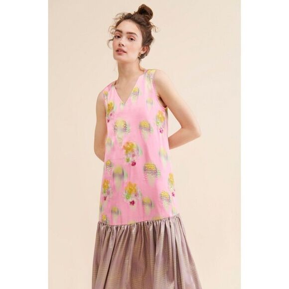 New Siddhartha Bansal Flounce Beaded Maxi Dress Size L - Picture 2 of 10